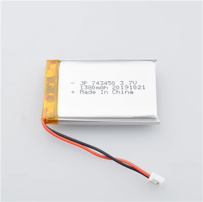 Batterie Li polymère JP743450 1380mah avec carte PCB et fil pour produit numérique